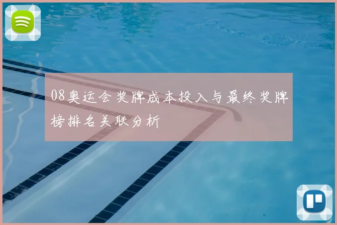 08奥运会奖牌成本投入与最终奖牌榜排名关联分析